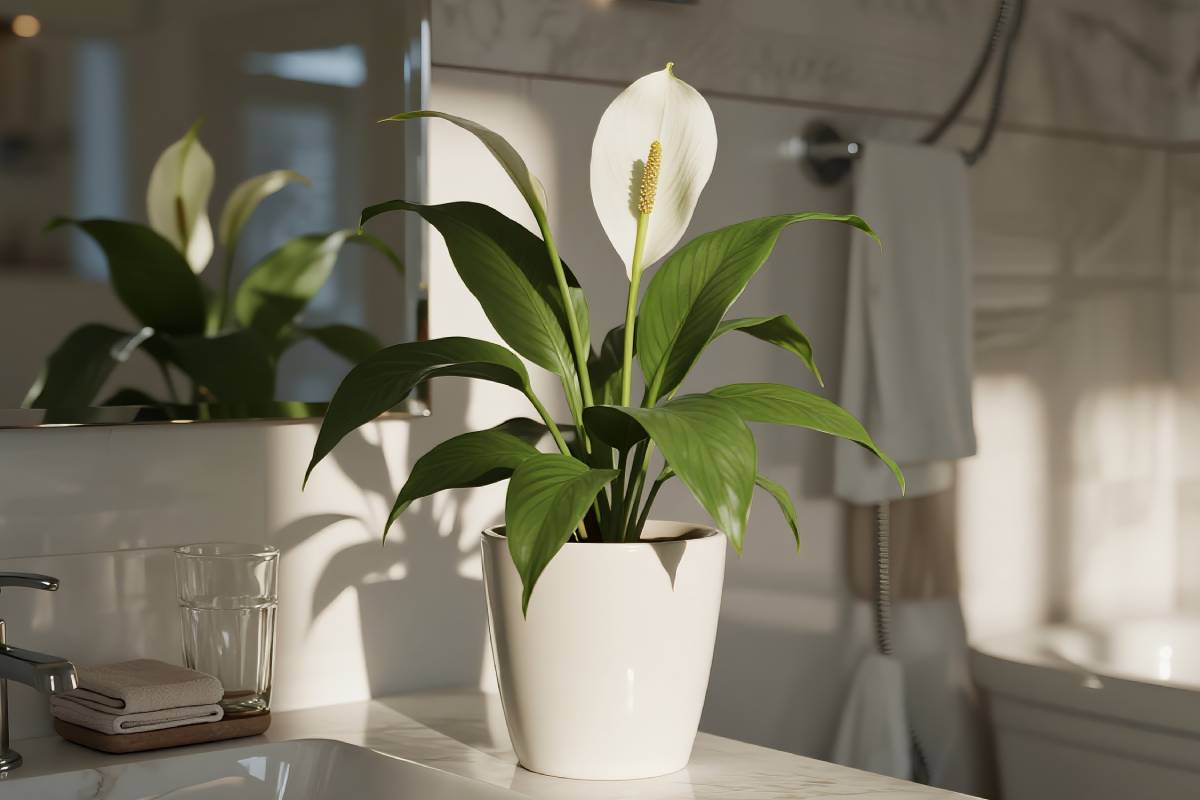 the spathiphyllum absorbs humidity in every room of the house
