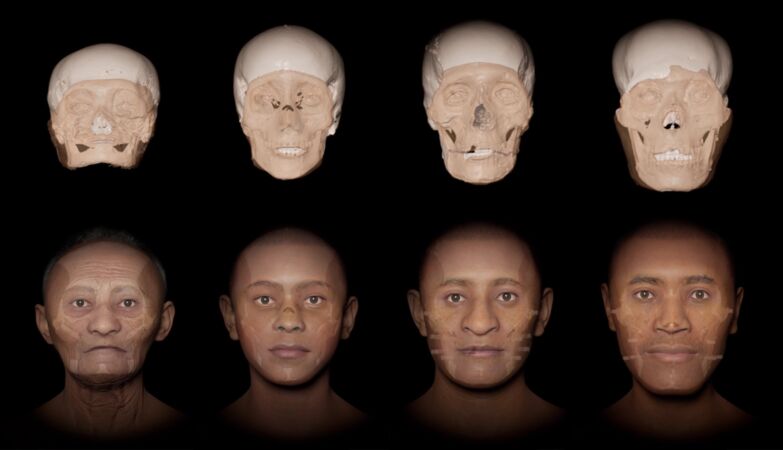 Scientists took the mask to four centennial Andean mummies. Here's your faces