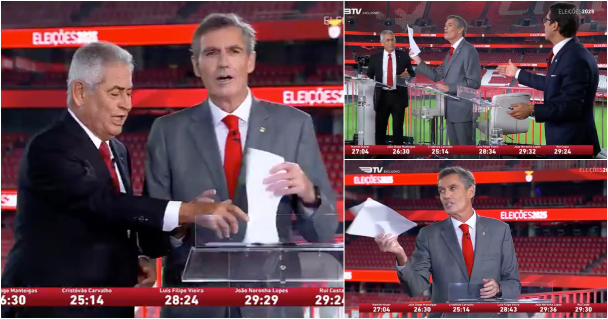Erased minutes generated a confrontation between Vieira, Noronha and Rui Costa during the debate