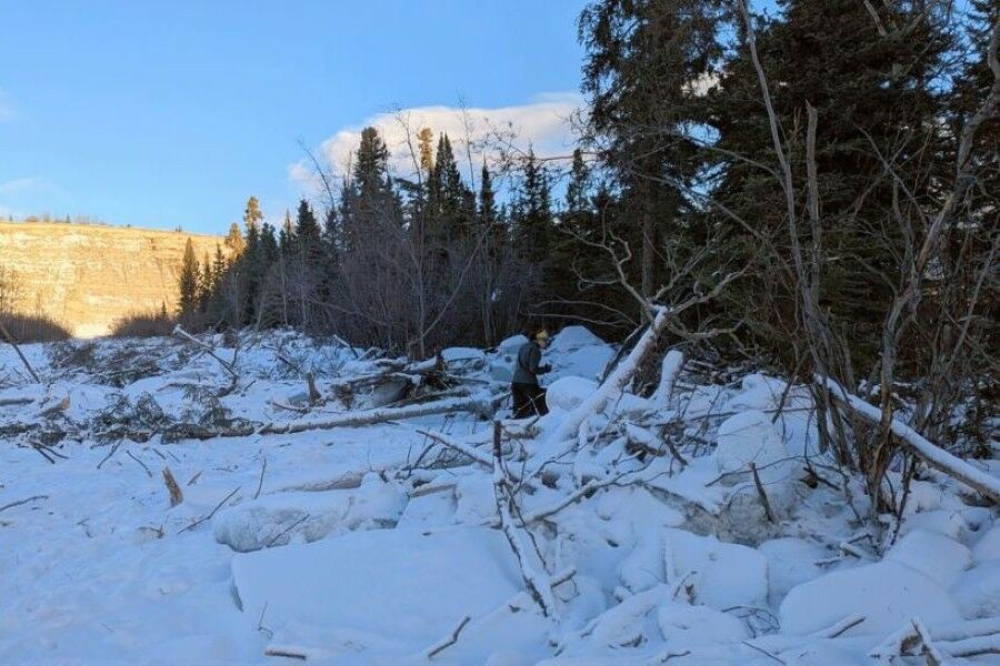 A powerful “ice tsunami” in 2024 in Canada uprooted trees and a riverbed