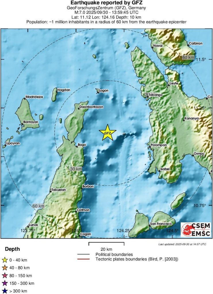 Philippines: earthquake 6.9 Richter - five dead