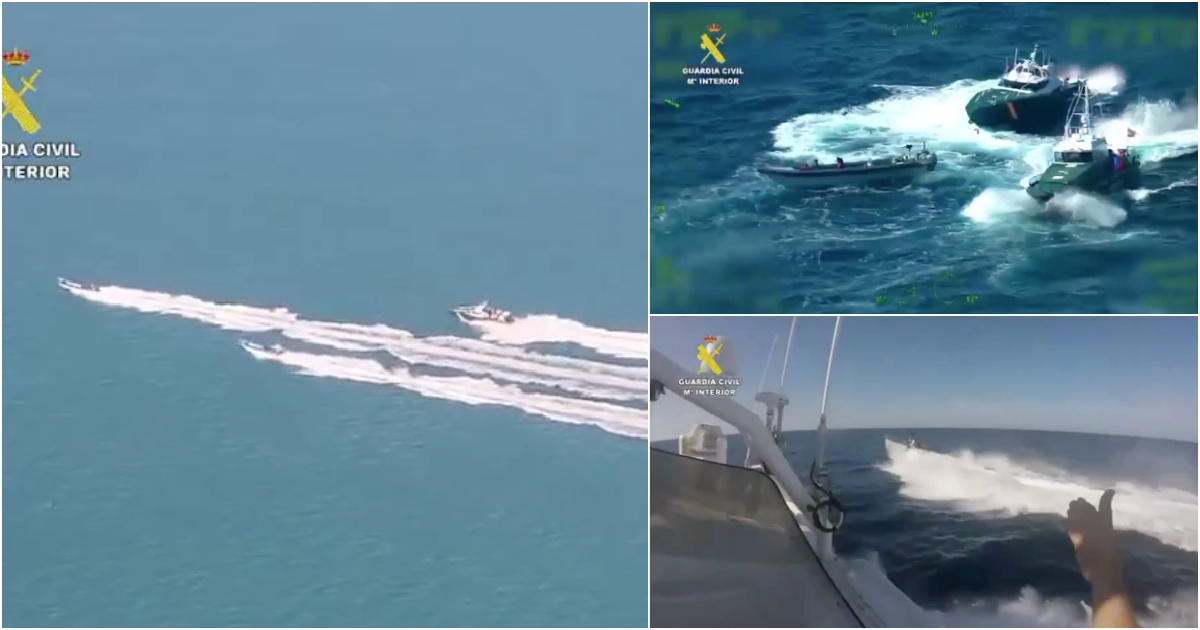 Guardia Civil films epic air and sea chase of drug traffickers