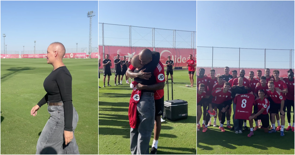 Marcão's wife beats cancer and Seville celebrates with tribute in training