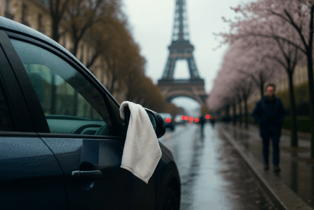 Have you ever seen a white cloth on the rear view mirror of a parked car? Find out what it means and what you should do