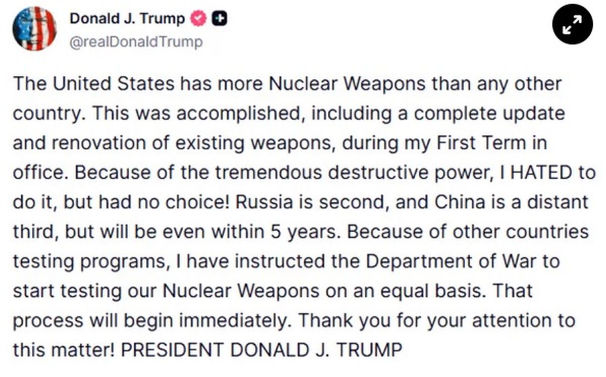 Trump: Ordered Nuclear Weapons Tests - 'I Had No Choice'