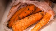 Carrots will last longer than two weeks in the refrigerator. It will be hard and juicy, but on one condition