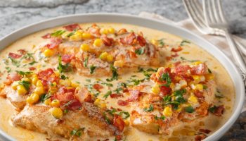 Chicken fillets in creamy sauce. An idea for Saturday dinner