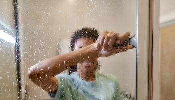 You will remove limescale from the shower cabin without scrubbing. Just a few minutes is enough