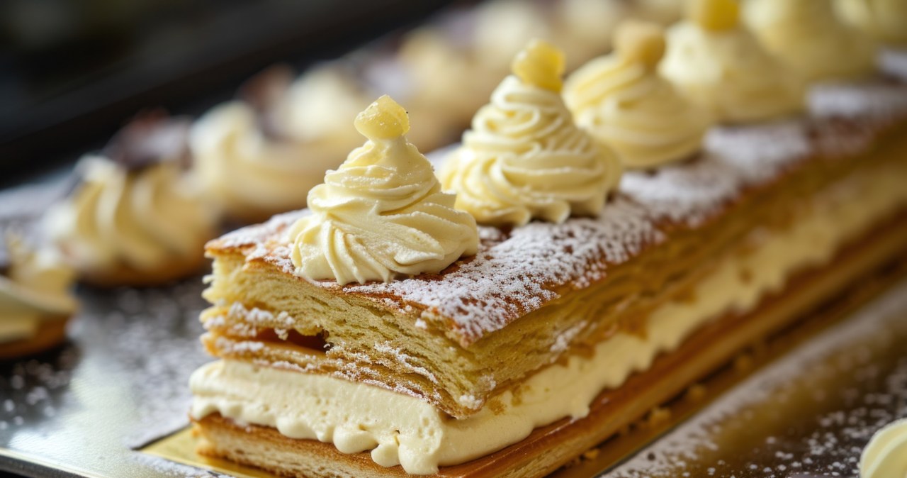 Unusual dessert for Christmas. Snowdrifts vanilla cake