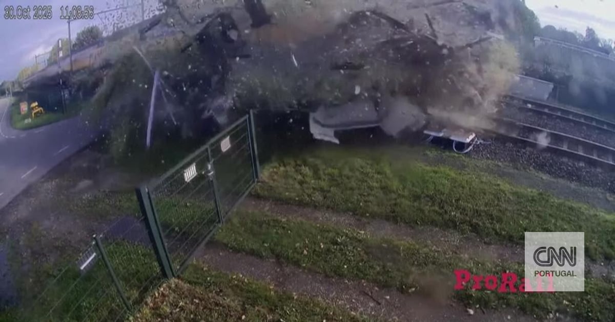 The spectacular moment when a train collides with a truck at a level crossing in the Netherlands