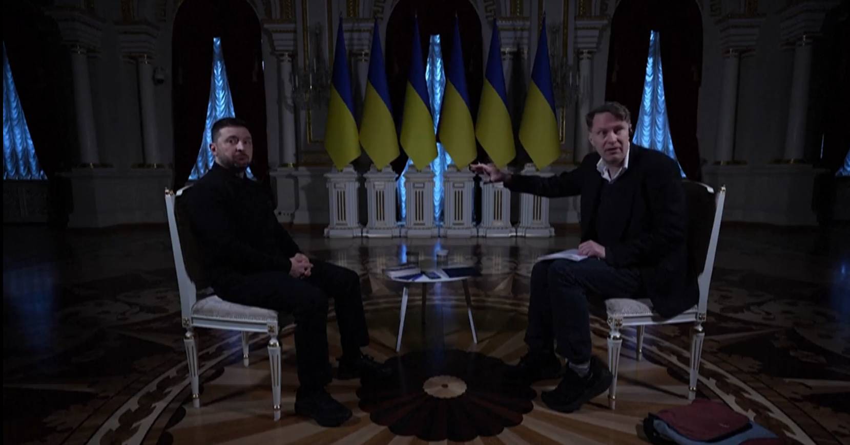 Ukraine's presidential palace loses power during interview with Zelensky