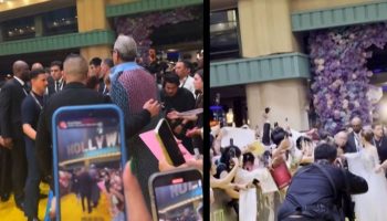 Fan jumps security barrier and runs into Ariana Grande at Wicked: For Good premiere