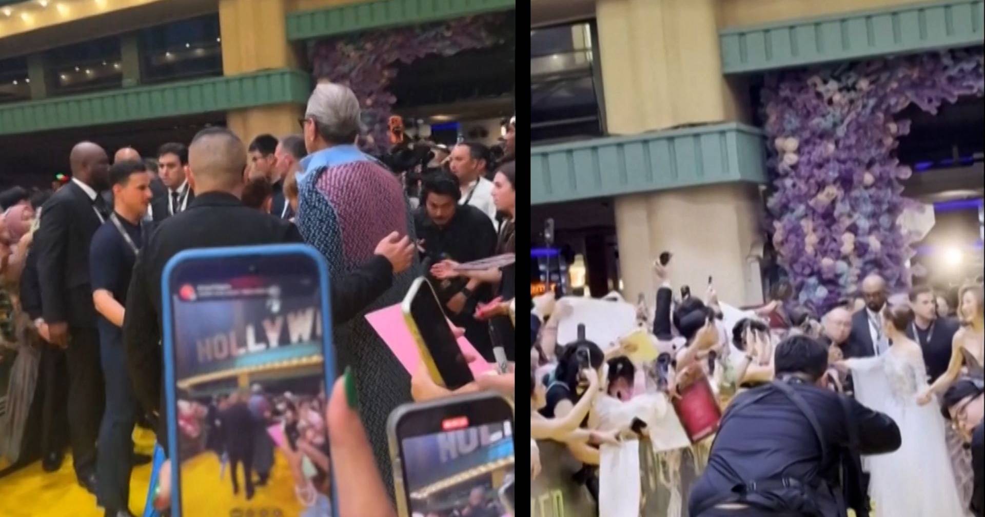 Fan jumps security barrier and runs into Ariana Grande at Wicked: For Good premiere