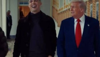 Cristiano Ronaldo laughing alongside Trump at the White House