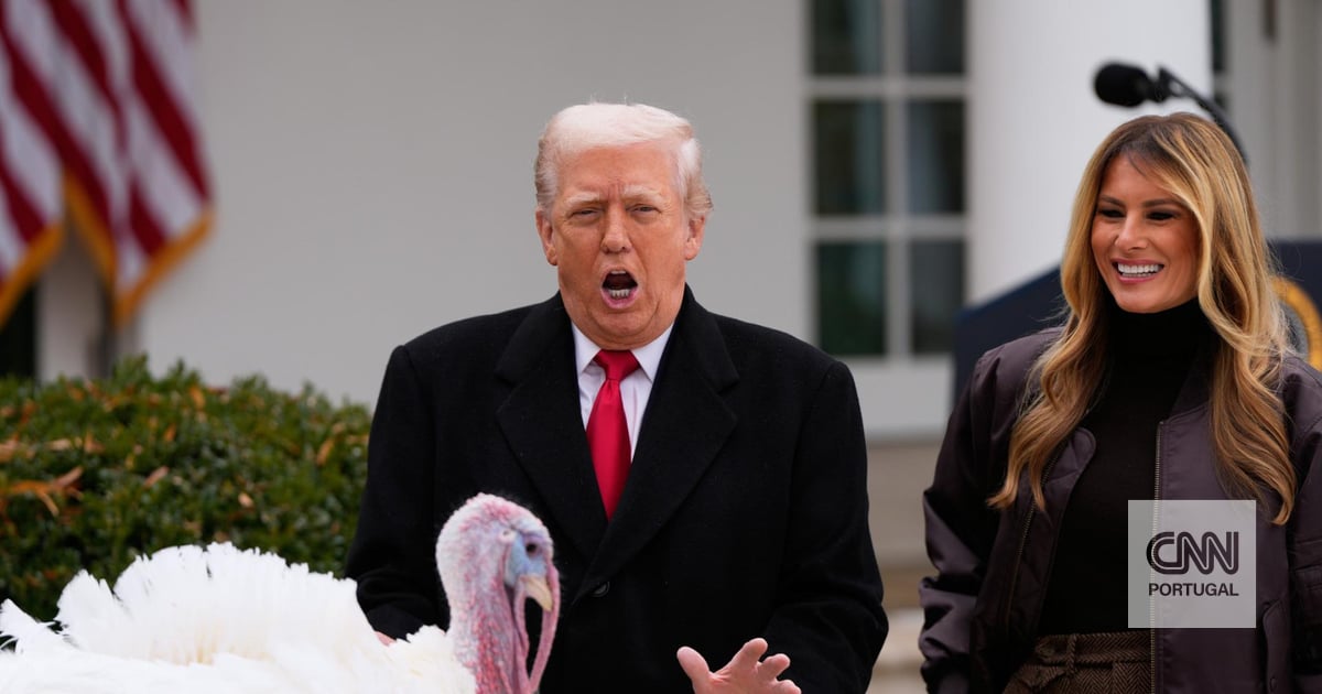 Trump 'forgives' Thanksgiving turkeys with irony about Biden pardons
