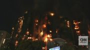 Residential complex in Hong Kong with 2,000 apartments completely engulfed in flames. There are several residents trapped in the buildings