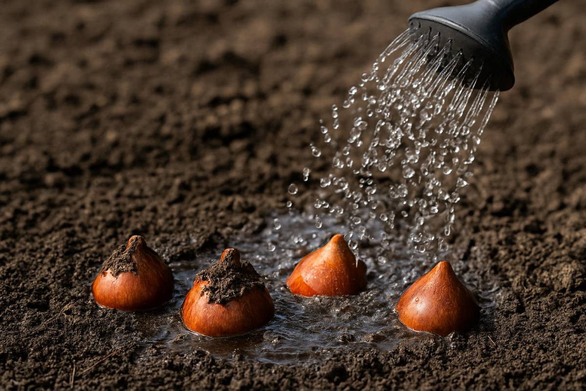 watering autumn bulbs