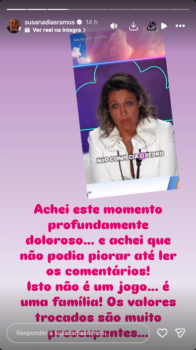 Susana Dias Ramos 'perplexed' by comments about Marisa: “This is not a game…”