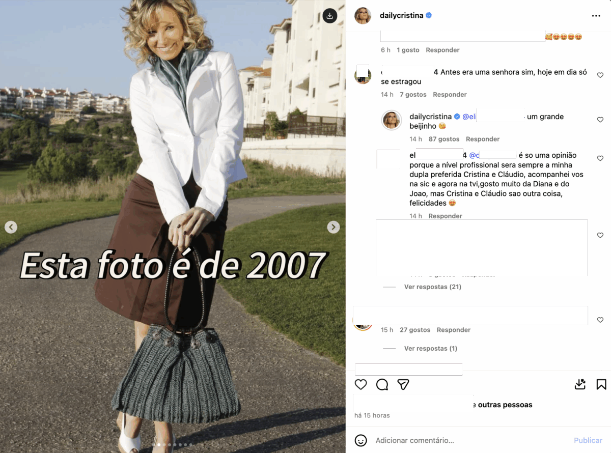 “Before it was a lady.” Cristina Ferreira responds to criticism in a 'peculiar' way