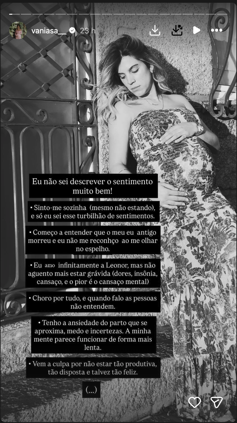 Vânia Sá 'opens her heart' about pregnancy: “I can't stand being pregnant anymore…”