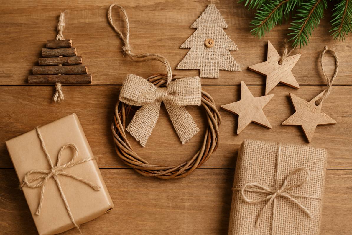 Christmas decorations with natural materials