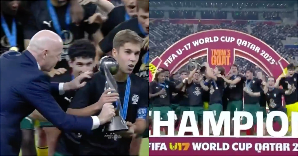 Portugal's celebration when lifting the World Champion trophy