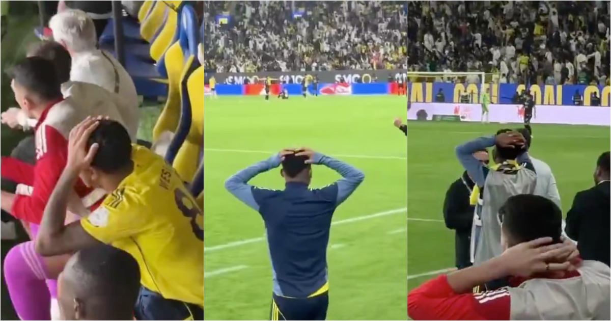 Hands on head: the Al Nassr bench's reaction to Cristiano Ronaldo's incredible goal