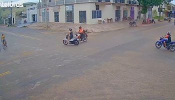 Accident between two motorcycles leaves gas delivery man and woman injured in the interior of Acre; VIDEO