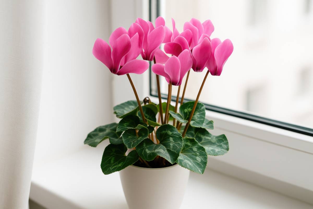 cyclamen on a windowsill