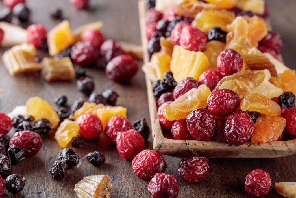 Dried fruit - more sugar and calories