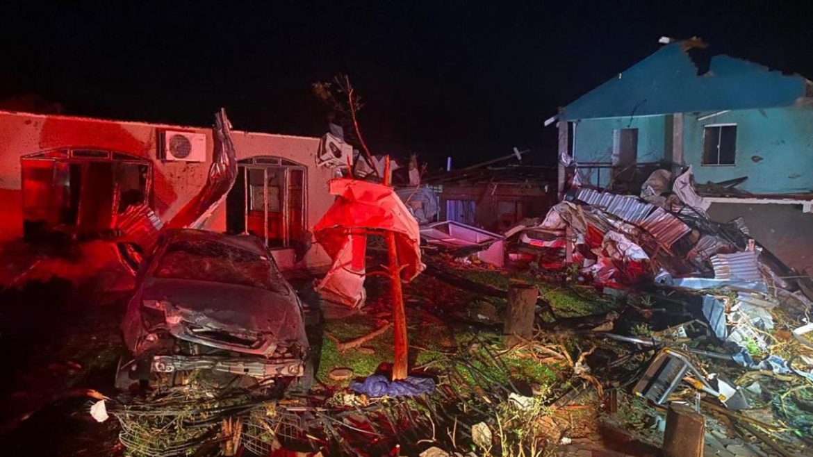 At least five dead and more than 400 injured after a tornado hit southern Brazil in the middle of the climate summit

