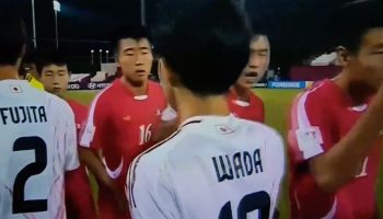 Aggressive gesture before the game exposes historic rivalry between North Koreans and Japanese