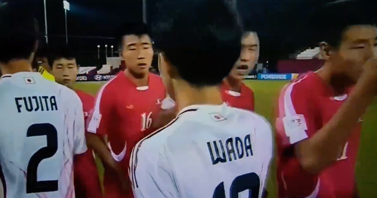 Aggressive gesture before the game exposes historic rivalry between North Koreans and Japanese