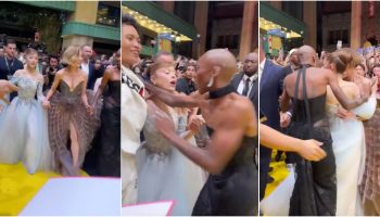 Influencer faces fine after storming the red carpet and grabbing Ariana Grande