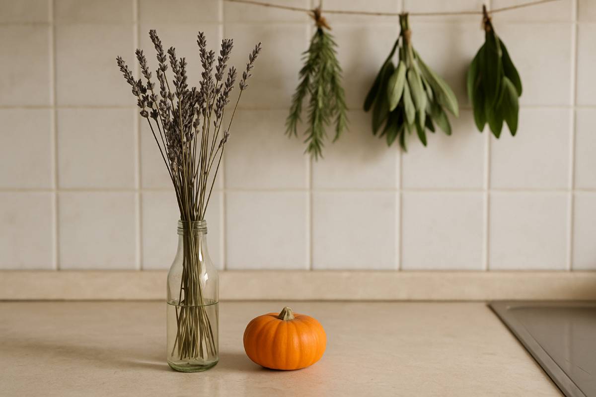 kitchen decorated with elements of nature
