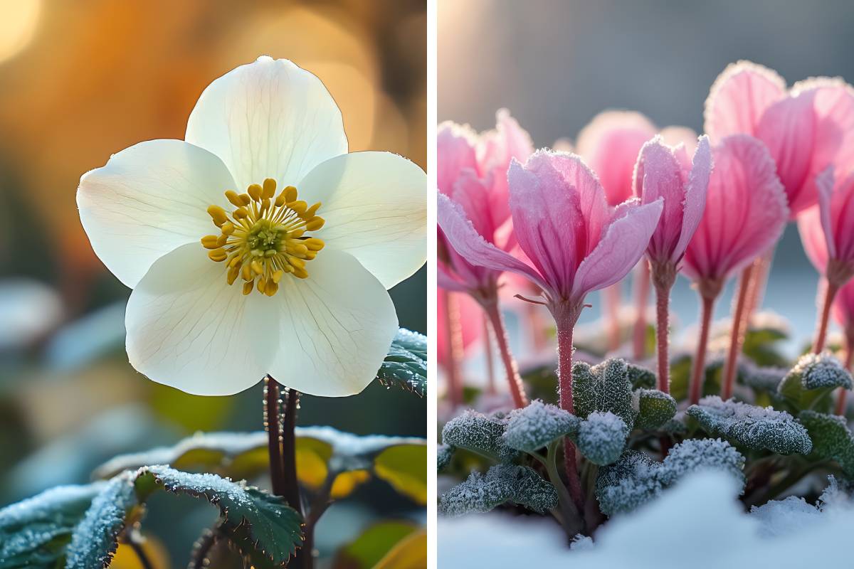 helleborus and cyclamens resist frost and are planted in autumn