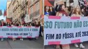 More than 200 people marched in Lisbon demanding an end to fossil fuels by 2030