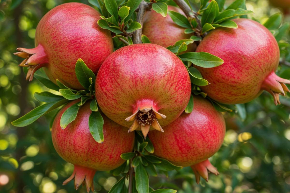 pomegranate plant with fruits