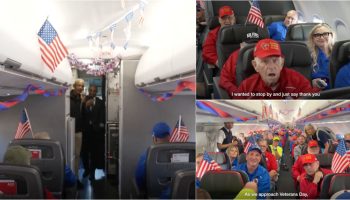Obama surprises war veterans with tribute on flight to Washington