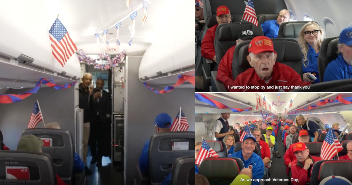 Obama surprises war veterans with tribute on flight to Washington