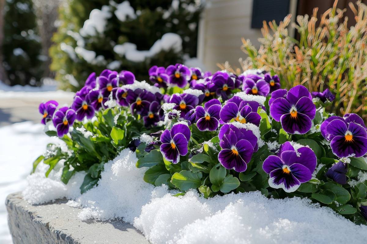 pansies resist the winter frost