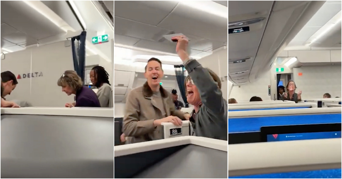 Crew and passengers join forces and save elderly people's trip by finding lost passport