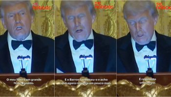 Trump jokes with Cristiano Ronaldo and says his son Barron “respects him more now”