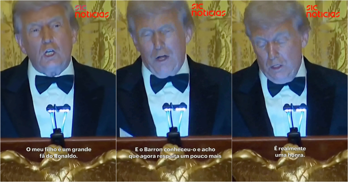 Trump jokes with Cristiano Ronaldo and says his son Barron “respects him more now”