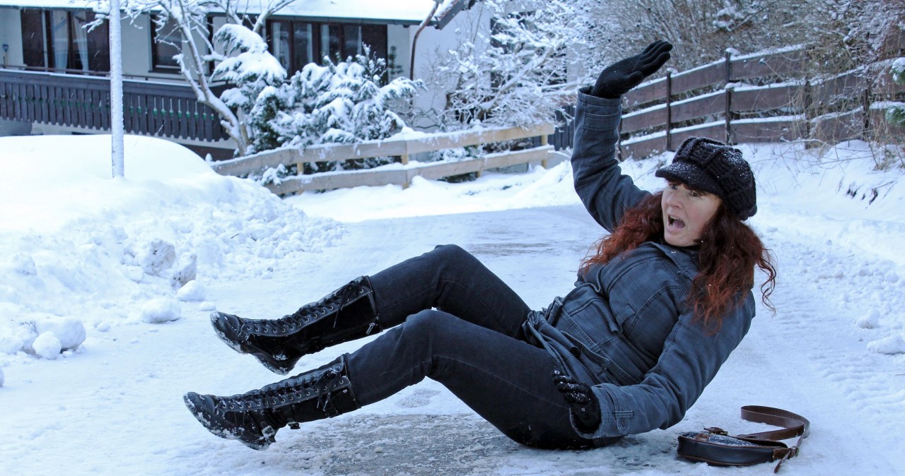 Spray this on the soles of your shoes. You won't be able to do it on snow and ice again