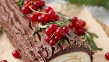 This cake looks like a log. Queen Elizabeth II ate them every holiday