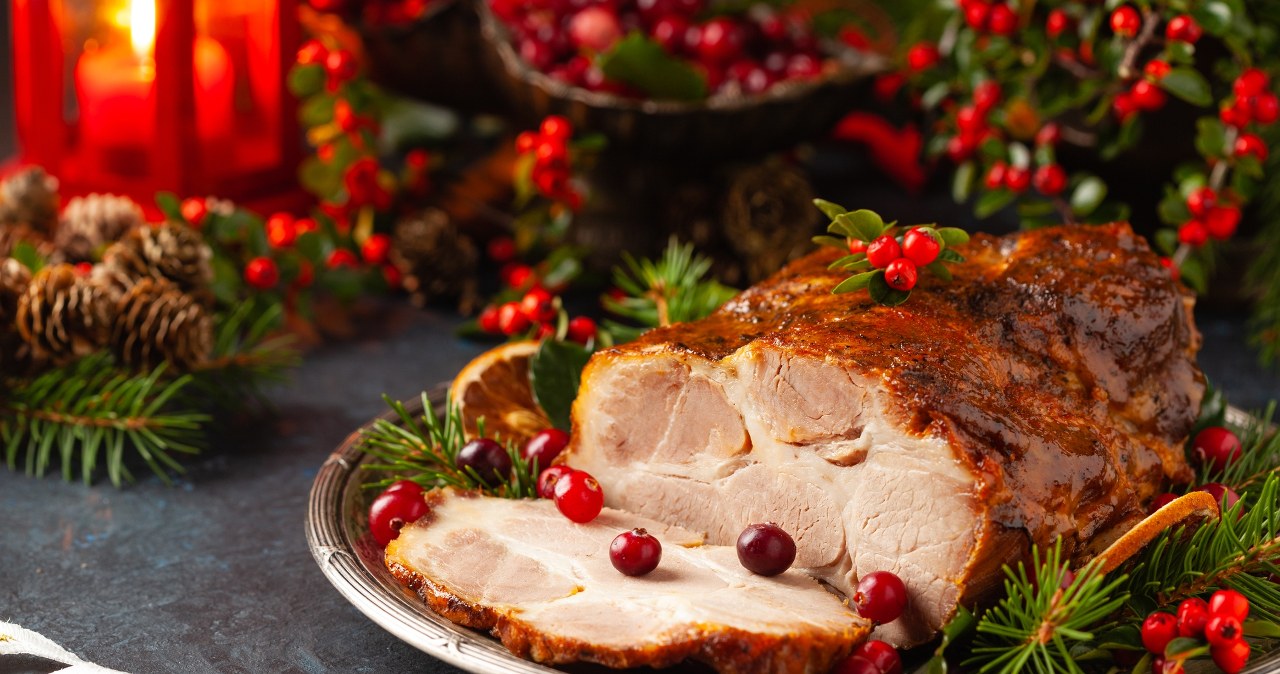 Royal pork neck for Christmas dinner. The meat melts in your mouth