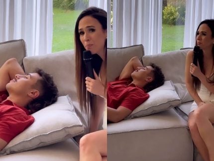 tata-werneck-diverte-ao-interromper-soneca-de-cunhado-com-karaoke-no-natal