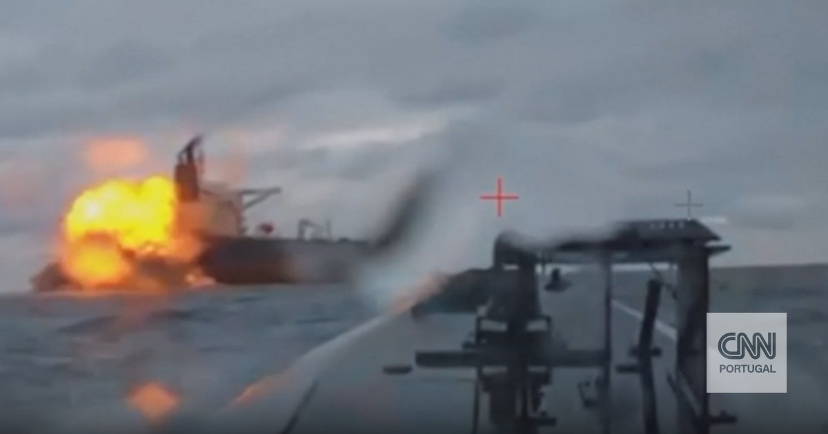 Images show Ukraine attack on Russian ghost fleet tanker in the Black Sea