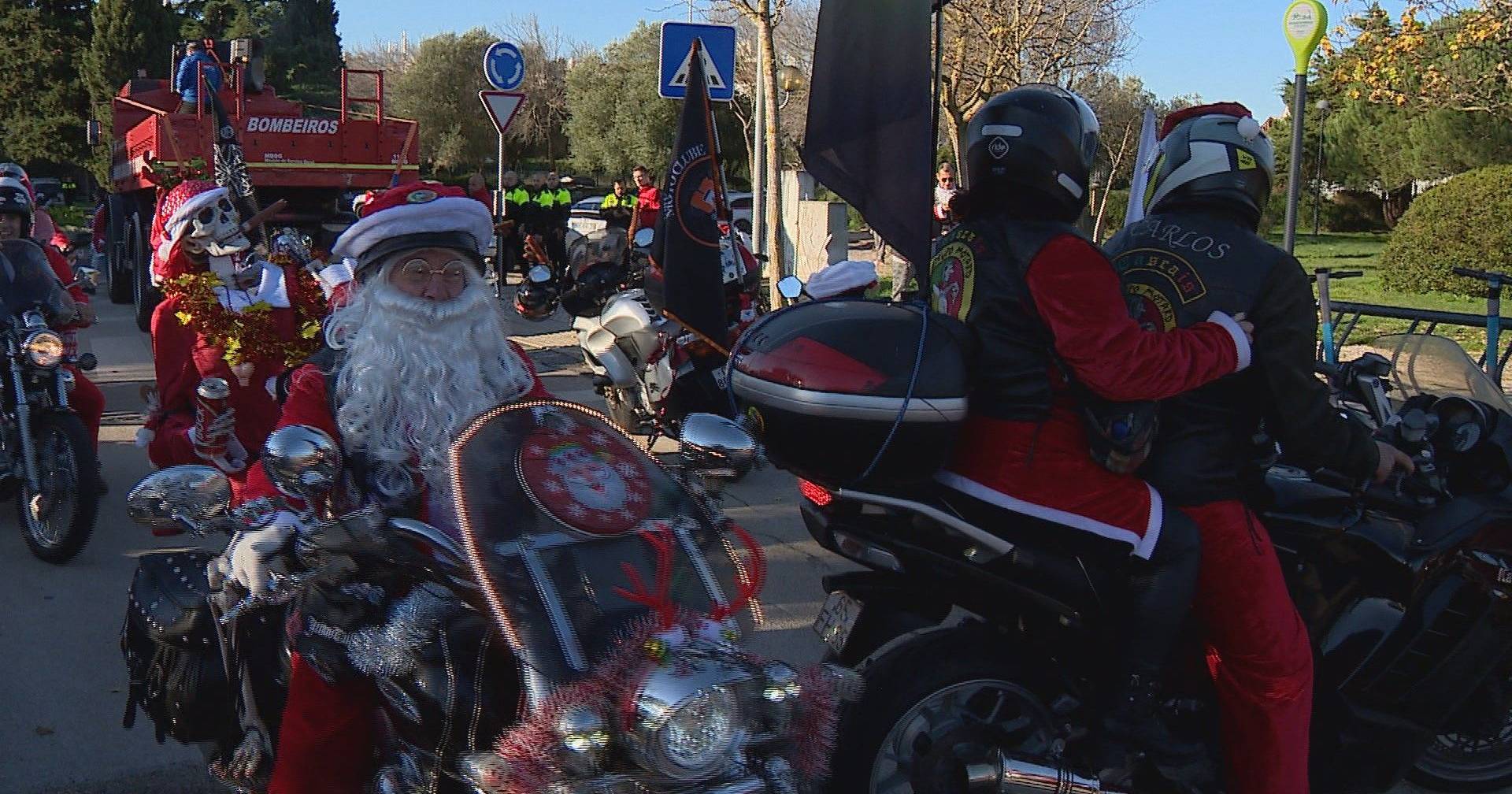 A thousand bikers dressed as Santa Claus filled the streets of Cascais
